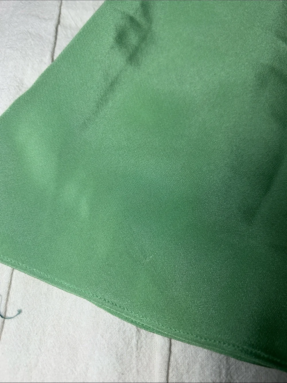 J.Crew Green 100% Silk Chiffon Sophia Midi Dress Pleated Waist V-Neck Size 6